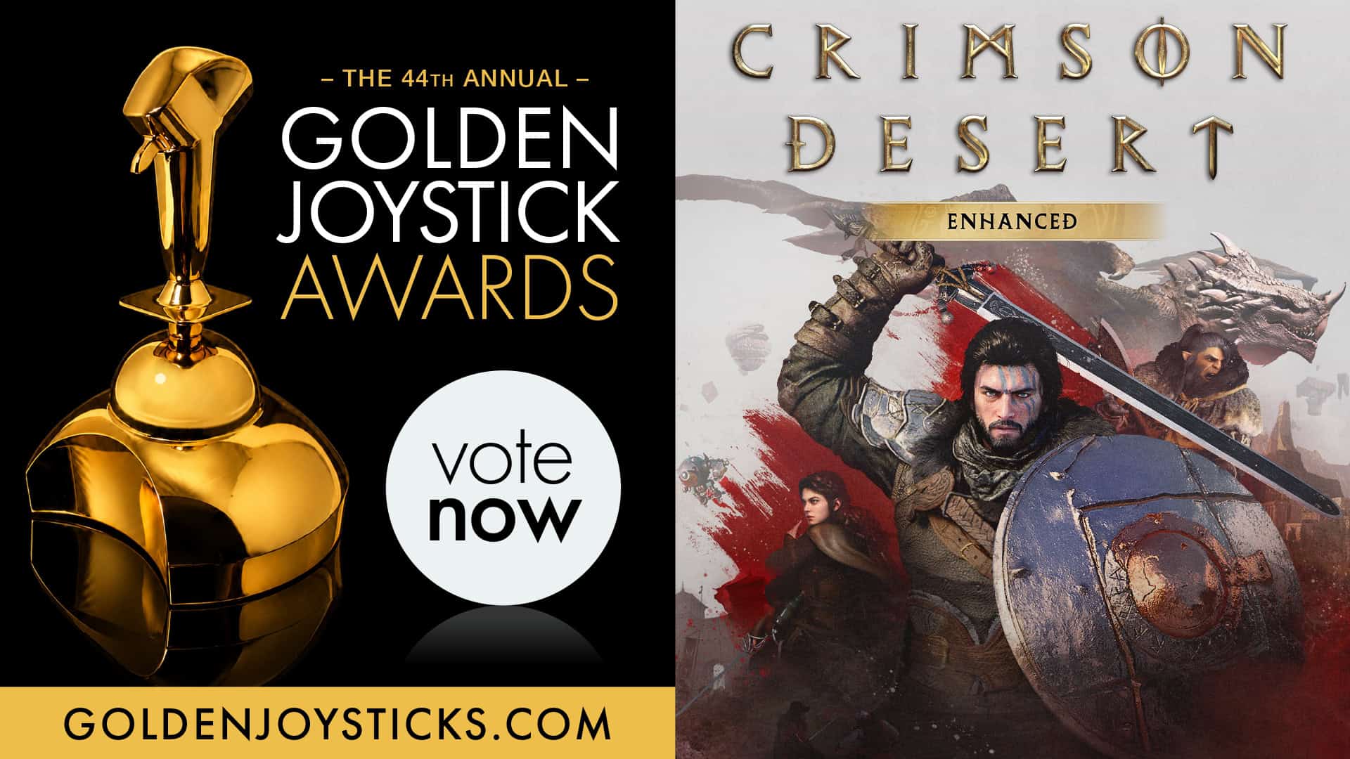 Crimson Desert Enhanced เข้าชิง 2 รางวัล Golden Joystick Awards 2026 ทั้ง PC Game of the Year และ Best Soundtrack